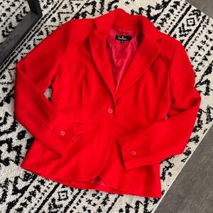 Lulu's Vibrant Red Tailored Blazer Jacket sz Small